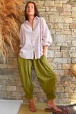 Sundaze Cheesecloth Chalk Stripe Boyfriend Shirt Rose